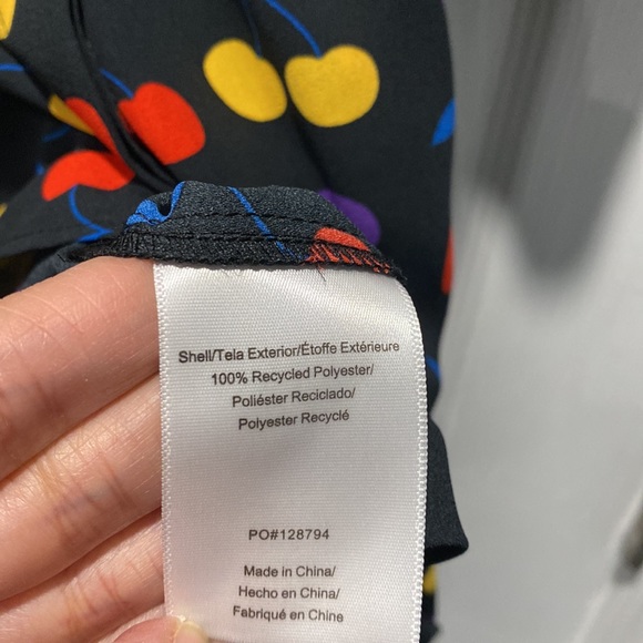 NEW ModCloth Cherry Print Bow Top Size Large Retro NWT - Picture 6 of 11